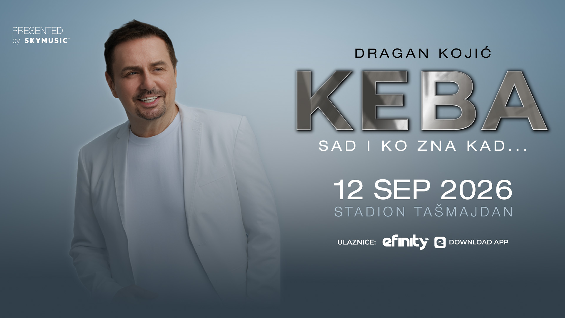 SPEKTAKL KOJI SE ČEKAO DECENIJAMA: Keba zakazao koncert karijere 12. septembra na Tašmajdanu pod nazivom „SAD I  KO ZNA KAD“!
